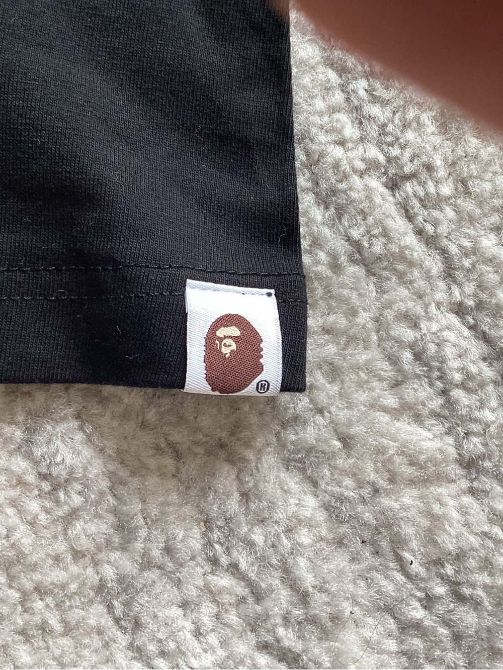Bape Kids Black Tee with Blue Camo Ape Head - Picture 3 of 4